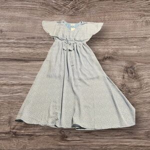 Sienna Sky Blue White Feminine V Neck Flutter Cap Sleeve Dress Size Small NEW
